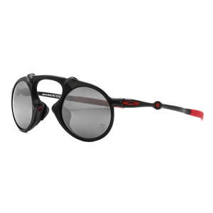 Image of Oakley Madman Scuderia Ferrari Collection Polarized Sunglasses - Dark Carbon Frame/Black Iridium Polarized Lens