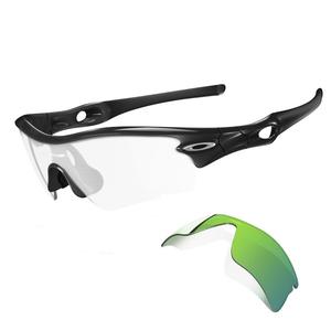 Image of Oakley Radar Range Men's Sunglasses - Jet Black Frame Plus G26 Iridium Lens, Clear Lens and Array Case
