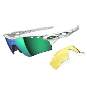 Image of Oakley Radarlock Path Men's Polarised Sunglasses - Pol White / Jade Iridium / Yellow