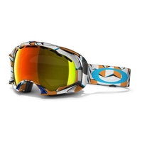 Image of Oakley Splice Snow Goggles - Cubism Orange  / Fire Iridium
