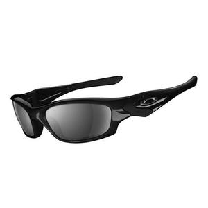 Image of Oakley Straight Jacket Men's Polarized Sunglasses - Polished Black / Black Iridium