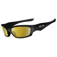 Image of Oakley Polarized Straight Jacket Fishing Specific Sunglasses - Matte Black (Frame) / Amber (Lens)