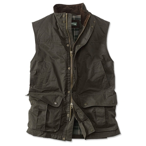 Image of Orvis Sandanona Wax Cloth Vest (Men's) - Dark Green