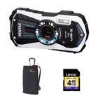 Image of Pentax Optio WG-2 GPS 16MP Camera Bundle (Camera, 4GB SD Card, Lowepro Case) - White