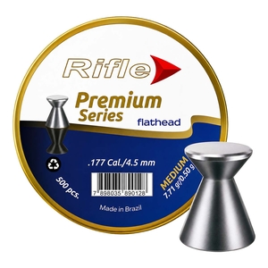 Image of Rifle Ammunition Premium Flathead Medium .177 (4.49) Pellets x 500
