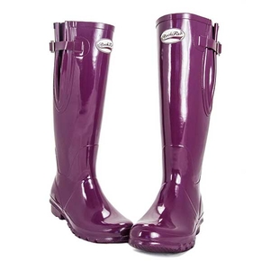 Image of Rockfish Original Tall Gloss Wellington Boots - Adjustable  (Women's) - Mulberry