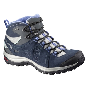 Image of Salomon Ellipse 2 Mid LTR GTX Lady Walking Boots (Women's) - Titanium / Deep Blue / Petunia Blue