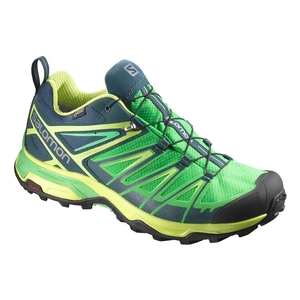 Image of Salomon X Ultra 3 GTX Walking Shoes - Reflecting Pond/Classic Green/Lime Green