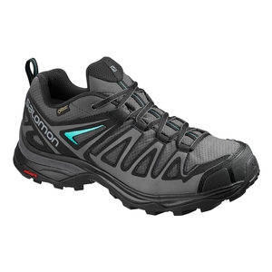Image of Salomon X Ultra 3 Prime GTX Walking Shoes (Women's) - Magnet/Black/Atlantis
