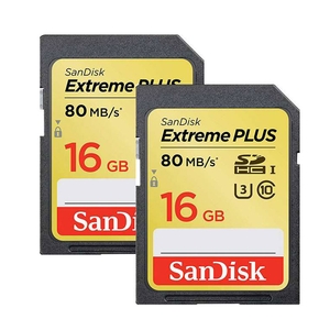 Image of Sandisk Extreme Plus SDHC Memory Card (Class 10) - Twin Pack