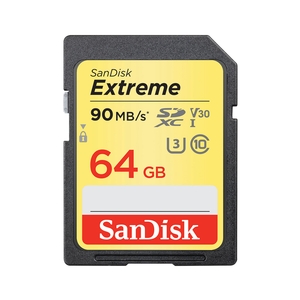 Image of Sandisk Extreme SDXC UHS-1 64GB Memory Card (Class 10)