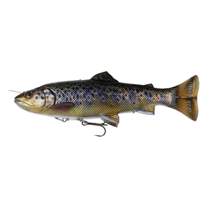 Image of Savage Gear 4D Line Thru Pulse Tail Trout Slow Sink Lure - 16cm - 51g - Brown