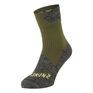 Image of SealSkinz Bircham WP All Weather Ankle Length Socks - Olive/Grey Marl