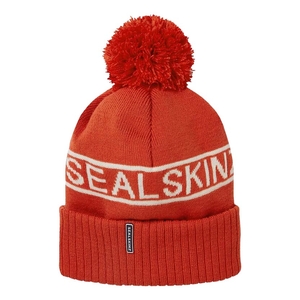 Image of SealSkinz Heacham WP Cold Weather Icon Bobble Hat - orange/Cream