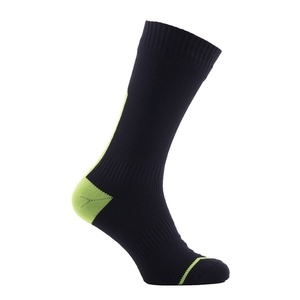 Image of SealSkinz Waterproof All Weather Mid Length Socks with Hydrostop - Black / Illuminous