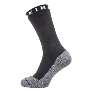 Image of SealSkinz Waterproof Warm Weather Soft Touch Mid Length Socks - Black/Grey/White