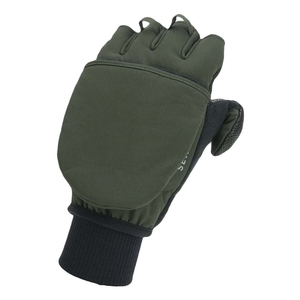 Image of SealSkinz Walpole Windproof Cold Weather Convertible Mitts - Olive Green/Black