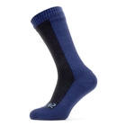 Image of SealSkinz Waterproof Cold Weather Mid Length Socks - Black/Navy Blue