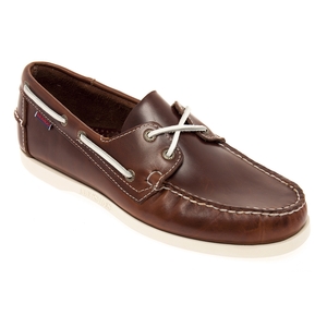 Image of Sebago Docksides Shoe (Men's) - Brown Oiled Waxy Leather / White Outsole