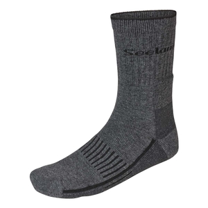 Image of Seeland Field Heavy Merino Socks - Grey Melange/Black