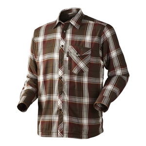 Image of Seeland Moscus Fleece Lined Shirt - Pine Green Check