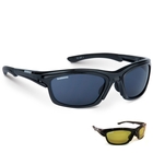 Image of Shimano Aero Polarised Glasses - Shiny Black Frame/Grey, Yellow Lenses