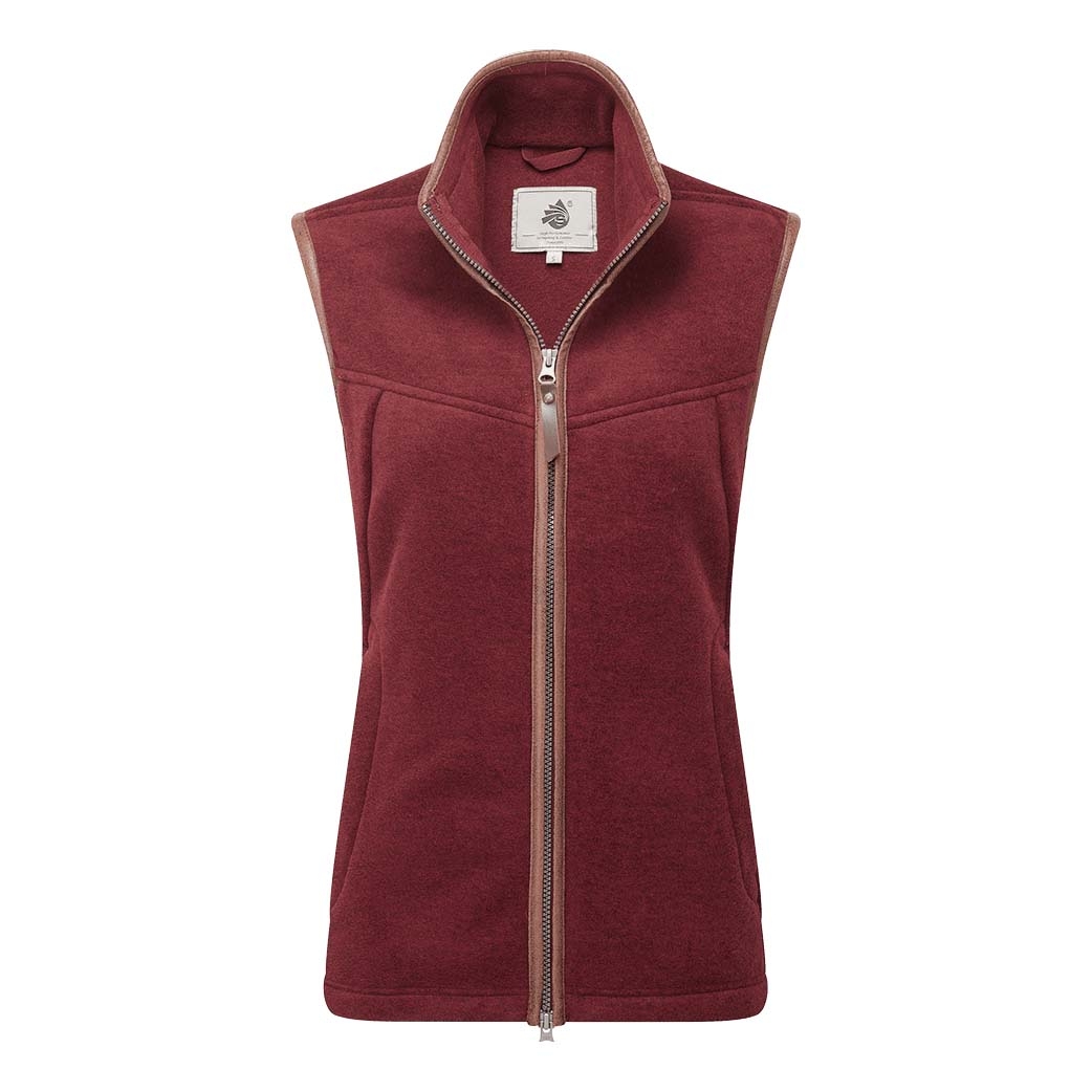 Shooterking Womens Oxford Fleece Gilet Claret Uttings.co.uk
