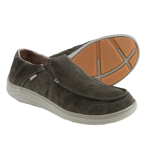 Image of Simms Westshore Leather Slip On Shoes - Dark Olive