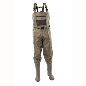 Image of Snowbee 210D Wadermaster Nylon Chest Waders - Cleated Sole - Sage Green