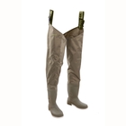 Image of Snowbee 210D Wadermaster Nylon/PVC Thigh Waders - Cleated Sole - Sage Green