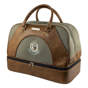 Image of Snowbee Boston Overnight/Sports Bag - Faux Leather - 2 Tone Tan/Olive