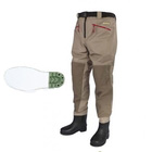 Image of Snowbee Prestige Breathable Bootfoot & Zip Front Waist Waders - Combi Felt Sole - Taupe