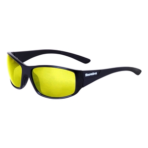 Image of Snowbee Spectre Wrap-Around Full Unpolarised Frame Sunglasses - Black Frame/Yellow Lens