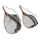 Image of Snowbee Wooden Frame Hand Trout Net With Rubber-Mesh