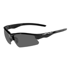 Image of Snowbee Classic Wrap-Around Open Frame Polarised Sunglasses - Black Frame/Smoke Lens