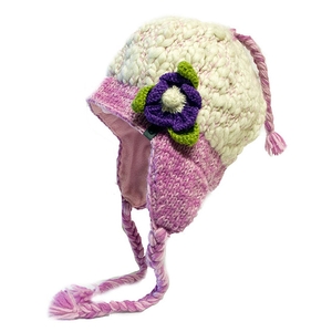 Image of Snugbug Thick Earflap Hat - White / Pink