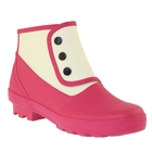 Image of Spats Ankle Plain Classic 2 Tone Rubber Boots (Women's) - Fuschia Pink & Antique White