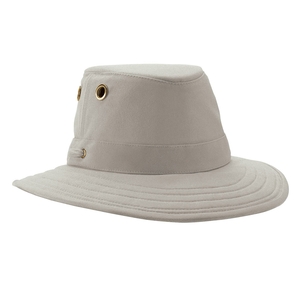 Image of Tilley Broad Curved Brim Cotton Duck Hat - Khaki With Olive Green Underbrim