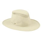 Image of Tilley Broad Curved Brim Lightweight Airflo Hat - Natural With Forest Green Underbrim