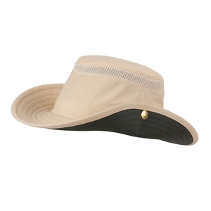 Image of Tilley Medium Brim Snap-Up Lightweight Airflo Hat - Natural/Green
