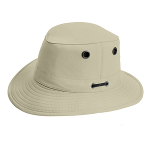 Image of Tilley Medium Curved Brim Breathable Nylon Hat - Stone With Taupe Underbrim