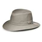 Image of Tilley Medium Curved Brim Organic Cotton Airflo Hat - Khaki with Olive Green Underbrim