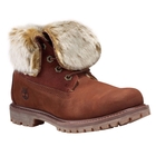 Image of Timberland Authentics Faux Fur Fold Down Boots (Women's) - Medium Brown Nubuck