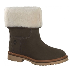 Image of Timberland Chamonix Valley Authentic Shearling Fold Down Waterproof Boot (Women's) - Olive (Canteen) Nubuck