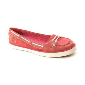 Image of Timberland Earthkeepers Deering Boat Ballerina Shoe (Women's) - Red