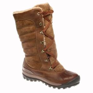 Image of Timberland Earthkeepers Mount Holly Leather/Suede Tall Lace Duck WP Boot (Women's) - Dark Brown