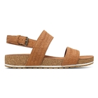 Image of Timberland Malibu Waves Cross Slide Sandals (Women's) - Rust Embossed Suede