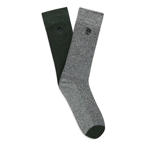 Image of Timberland Marled Ribbed Crew Socks - 2 Pack (Men's) - Darkest Spruce