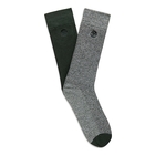 Image of Timberland Marled Ribbed Crew Socks - 2 Pack (Men's) - Darkest Spruce