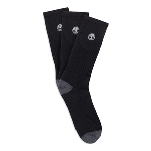 Image of Timberland Organic Cotton Crew Socks - 3 Pack (Men's) - Black